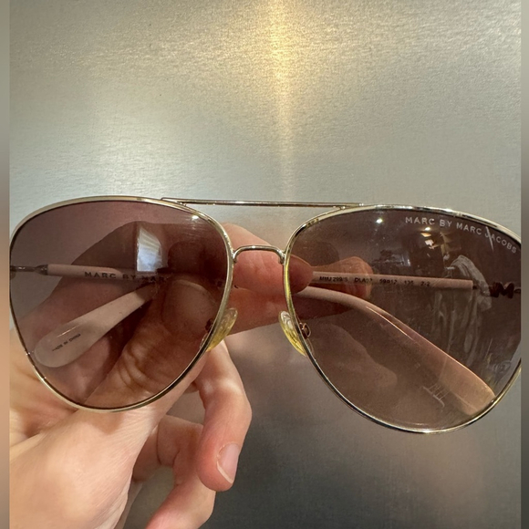 Marc By Marc Jacobs MMJ 299/S White Aviator Sunglasses summer beach vacation - Picture 6 of 6